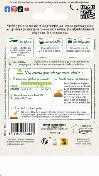 Potagères - Epinard Géant d'Hiver - MEDIA_PACKAGING_VERSO
